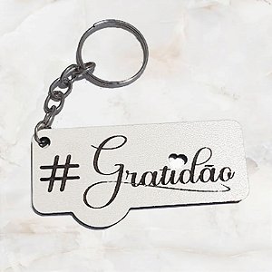 Chaveiro #Gratidão Brinde Comemoração Religião Igreja Festividade Mdf Branco