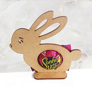 Kit Porta Bombom de Coelho Páscoa Decoração Enfeites em MDF Festas e Eventos