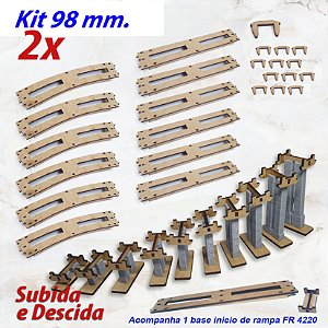 Kit rampa ( aclive e declive ) ferreomodelismo escala HO 1/87 142 peças 98mm. MAQUETES DIORAMAS "inclinação 2 graus"