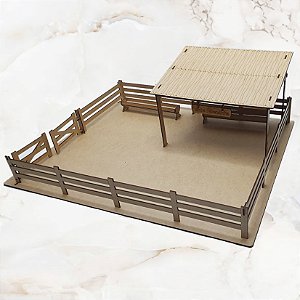 Fazendinha Curral e Decoração Mdf Cru Corte Laser