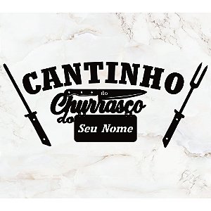 Kit Placa Cantinho Do Churrasco Personalizado 50 cm a 90 cm
