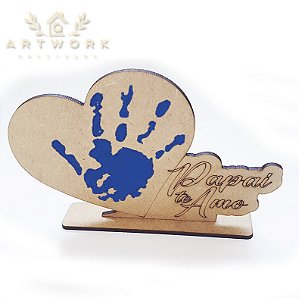 Kit Lembrancinha Mãozinha Coração Escolinha Dia Dos Pais Mdf a partir de 10 unids.