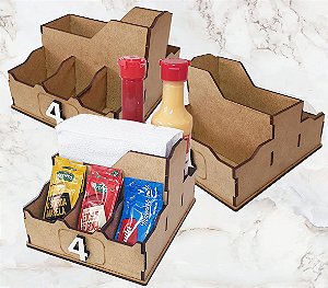 Porta Guardanapos Mdf Crú Lanchonete Restaurante Bar.