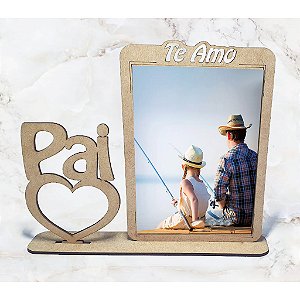 Porta Retrato Dia Dos Pais Foto 15x10 Em Mdf Crú