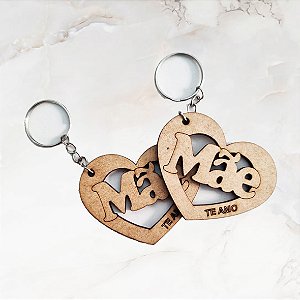 Chaveiro Lembrancinha Dia das Mães, Mãe te Amo MDF