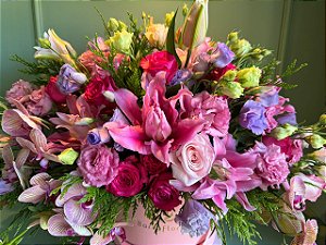 Box de Flores Nobres Pink Luxury G | Flores Nobres