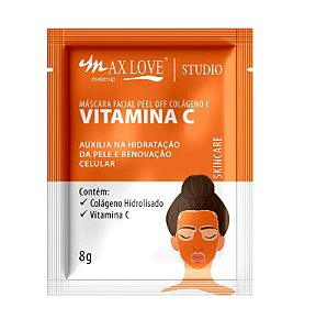 Sachê Máscara Facial Peel Off Colágeno e Vitamina C Max Love 8g