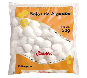 Bolas de Algodão Branco Sussex 50g