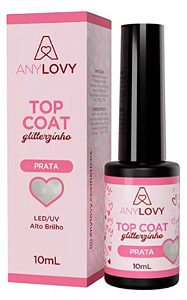 Top Coat Glitterzinho Prata 10ml Any Lovy