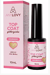 Top Coat Glitterzinho Dourado 10ml Any Lovy