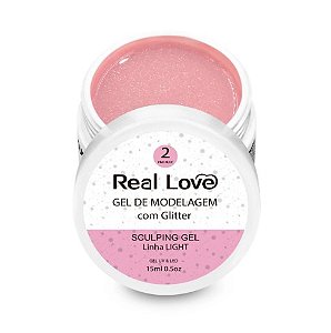 GEL CONSTRUTOR COM GLITTER REAL LOVE 2 PINK NUDE 15 ML
