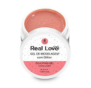GEL CONSTRUTOR COM GLITTER REAL LOVE 4 NUDE 15 ML