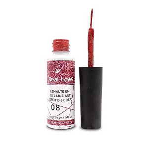 ESMALTE EM GEL LINE ART (EFEITO SPIDER) 10ML COR 08 REAL LOVE