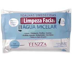 LENÇO UMEDECIDO PARA LIMPEZA FACIAL COM AGUA MICELAR FENZZA