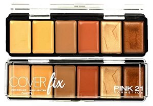 PALETA CORRETIVO E ILUMINADOR CREMOSO COVER FIX COR 02 PINK 21