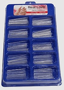 CAIXA DE TIPS BAILARINA EXTRA LONGA TRANSPARENTE 100 UNI REAL LOVE