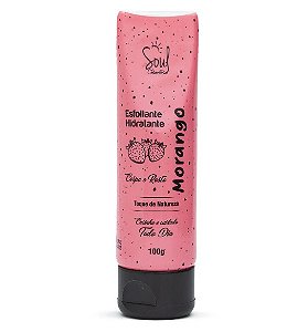 ESFOLIANTE HIDRATANTE CORPO E ROSTO MORANGO 100G SOUL COSMETICOS