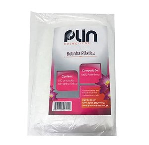 BOTINHA PLASTICA DESCARTAVEL COM 100 UN PLIN COSMETICOS