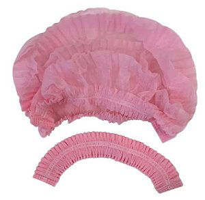 PACOTE TOUCA DE TNT DESCARTAVEL 50 UN ROSA CLARO PLIN COSMETICOS