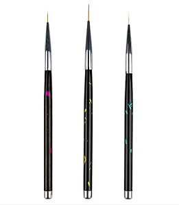 KIT COM 3 UNI DE PINCEL FINO PARA DECORAÇAO DE UNHAS