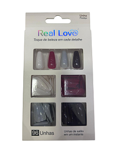 UNHA POSTIÇA BAILARINA DIVERSAS CORES REAL LOVE