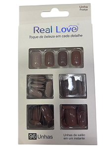 UNHA POSTIÇA QUADRADA DIVERSAS CORES REAL LOVE