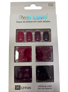 UNHA POSTIÇA QUADRADA DIVERSAS CORES REAL LOVE