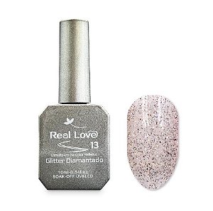 ESMALTE EM GEL GLITTER REFLETIVO 10ML COR 13 REAL LOVE