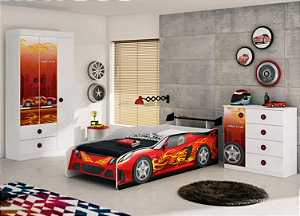 ROUPEIRO SPORT CAR 3PT C 2VOL BRANCO - MOVEIS ESTRELA - REF 13701