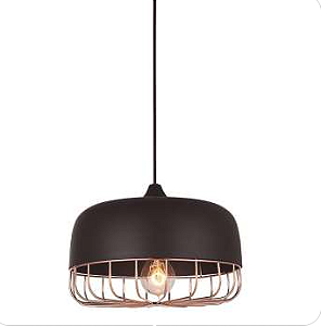 LUSTRE PRETO/COBRE REDONDO DAYHOME