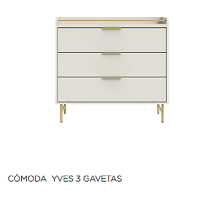 COMODA PROVINCIA YVES OFFWHITE FOSCO/DOURADO