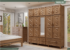 ROUPEIRO CAVAZOTTO BERLIM IMBUIA 5P 6GV C/ ESPELHO E MALEIRO - 1140IM