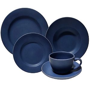 APARELHO DE JANTAR CERAMICA MATTE AZUL 20PCS - CLASS HOME