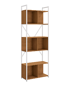 ESTANTE ALTA COM PORTA KAPPESBERG CANELA/BRANCO BRILHO- LINHA INDUSTRIAL