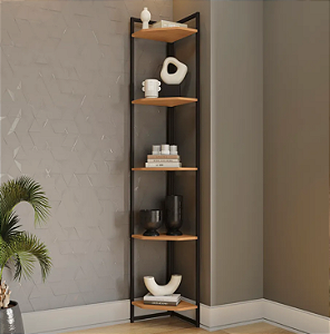 TORRE DE CANTO KAPPESBERG 5 PRATELEIRAS FREIJO/PRETO FOSCO - LINHA INDUSTRIAL