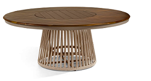 CONJUNTO CHICAGO BEGE - MESA 1,85M + 6 CADEIRAS - ART FERRO