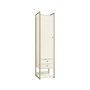ARMARIO ALTO 2 GAV 1PORTA C/ CABIDEIRO OFF WHITE / DOURADO - KAPPESBERG