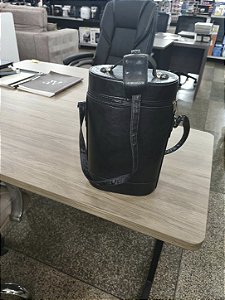 MALETA DE COURO PRETO C/ ALCA