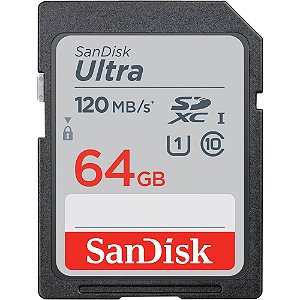 Cartão de Memória SDXC SanDisk Ultra 64GB 120MB/s
