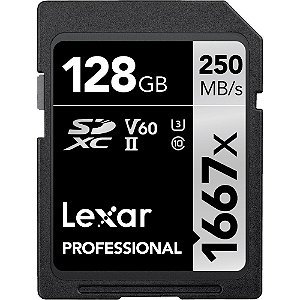Cartão de Memória SDXC UHS-II Lexar 128GB Professional 250MB/s 1667x