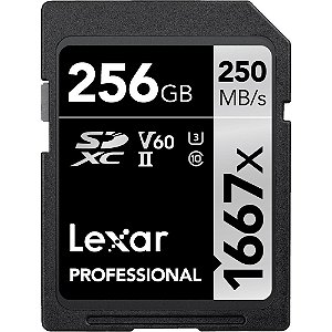 Cartão de Memória SDXC UHS-II Lexar 256GB Professional 250MB/s 1667x