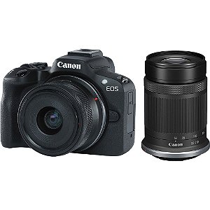 Câmera Mirrorless Canon EOS R50 com Lentes 18-45mm e 55-210mm IS STM