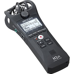 Zoom H1n Gravador Portátil de Áudio de 2 Canais com Cápsula de Microfone X / Y integrada