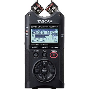Tascam DR-40X Gravador de Áudio Portátil de 4 Canais com Microfone Ajustável