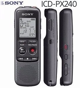 Gravador de Voz e Áudio Digital Sony ICD-PX240 4GB