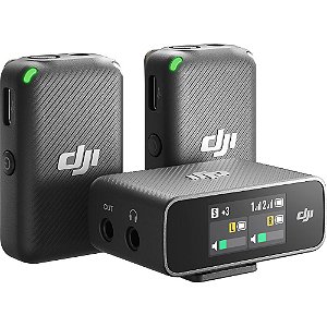 DJI Mic Sistema/Gravador de Microfone Digital Duplo sem Fio para Câmera e Smartphone (2,4 GHz)