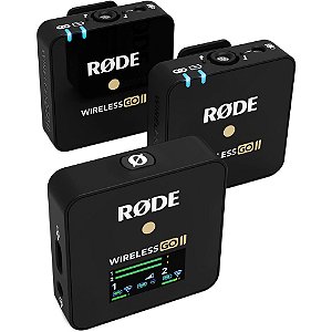 Rode Wireless GO II Gravador/Sistema de Microfone Digital Sem Fio Compacto Duplo (2,4 GHz, preto)