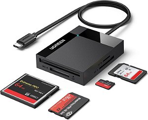 Leitor de Cartões de Memória UGREEN USB Tipo-C (SD, microSD, CF e MS)