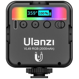 Mini Iluminador de LED Ulanzi VL49 RGB com Bateria Interna