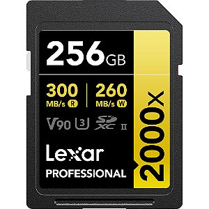 Cartão de Memória SDXC UHS-II Lexar Série GOLD 256GB 280-260MB/s V90